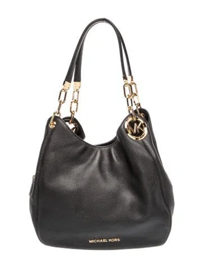 Pre-owned Michael Kors Signature Shoulder Bag Large In Black