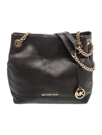 Pre-owned Michael Kors Signature Shoulder Bag Medium In Black