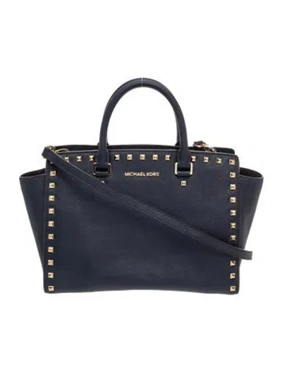 Pre-owned Michael Kors Signature Top Handle Bag In Blue