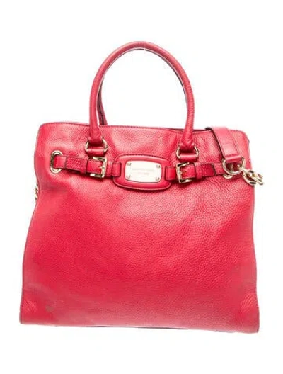 Pre-owned Michael Kors Signature Top Handle Bag In Red