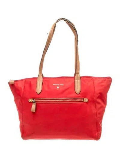 Pre-owned Michael Kors Signature Tote In Red