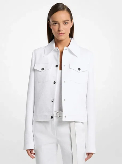 Michael Kors Silk And Cotton Piqué Jacket In White