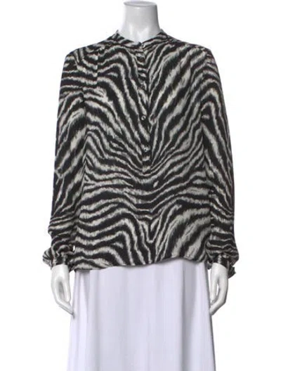 Pre-owned Michael Kors Silk Animal Print Blouse In Multi
