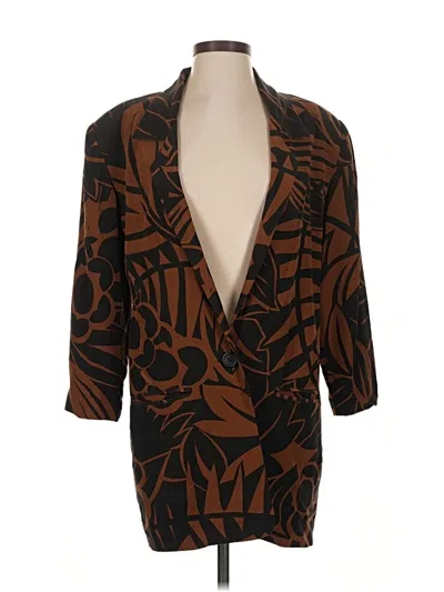 Pre-owned Michael Kors Silk Blazer Jacket In Brown