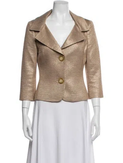 Pre-owned Michael Kors Silk Blazer In Metallic/neutrals