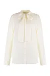 Michael Kors Silk Blend Blouse In White