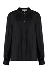 Michael Kors Ruffled Buttoned Shirt In Black