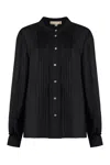 Michael Kors Ruffled Buttoned Shirt In Black