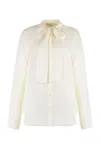 Michael Kors Silk Blend Blouse In Green