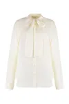 Michael Kors Silk Blend Blouse In Green