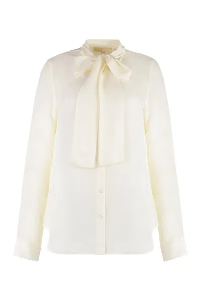 Michael Kors Silk Blend Blouse In Panna