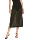Michael Kors Collection Silk-blend Crepe Skirt In Black