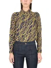 Michael Kors Multi Color Printed Shirt In Blue