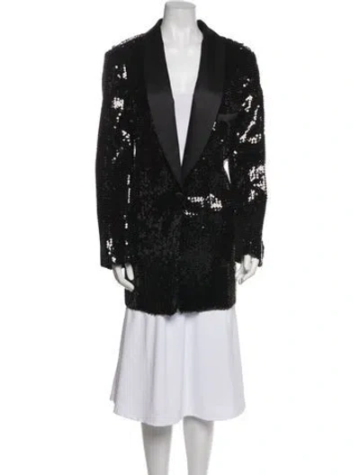 Pre-owned Michael Kors Silk Coat In Black
