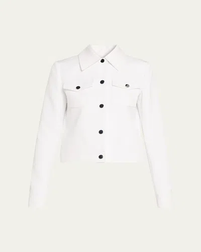 Michael Kors Silk-cotton Pique Jacket In White