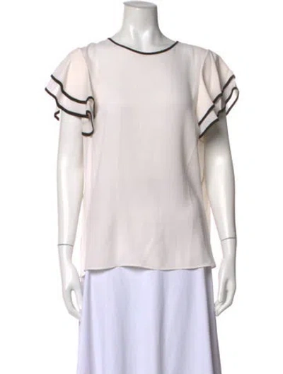 Pre-owned Michael Kors Silk Crew Neck Blouse In Black/neutrals