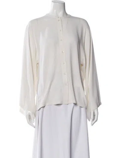 Pre-owned Michael Kors Silk Crew Neck Blouse In Neutral
