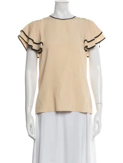 Pre-owned Michael Kors Silk Crew Neck Top In Neutral