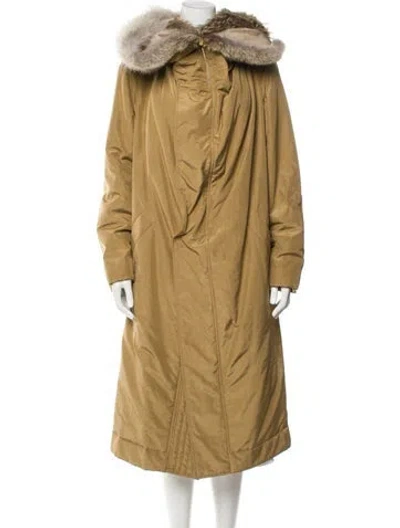Pre-owned Michael Kors Silk Faux Fur Coat W/ Tags In Neutral