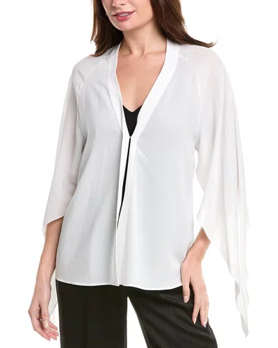 Michael Kors Silk Flare Wrap Top In White