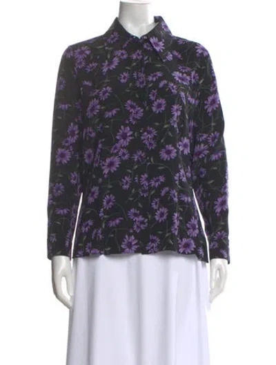 Pre-owned Michael Kors Silk Floral Print Blouse In Multi