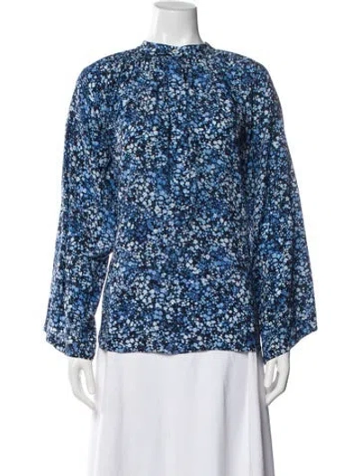 Pre-owned Michael Kors Silk Floral Print Blouse In Multi