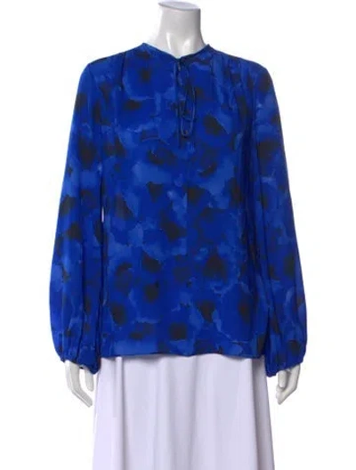 Pre-owned Michael Kors Silk Floral Print Blouse In Multi