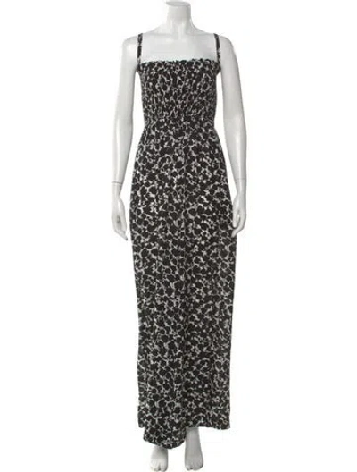 Pre-owned Michael Kors Silk Floral Print Jumpsuit In Black