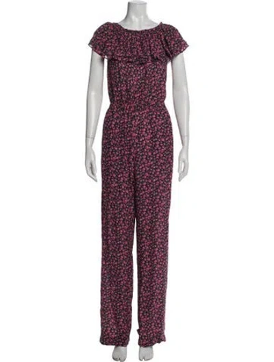 Pre-owned Michael Kors Silk Floral Print Jumpsuit In Pink