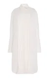 Michael Kors Silk Georgette Midi Shirt Dress In White