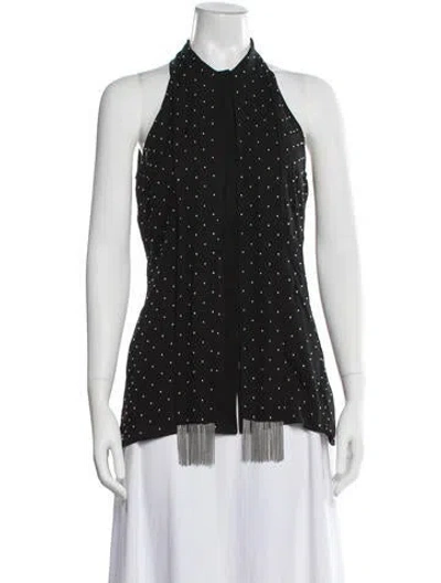 Pre-owned Michael Kors Silk Graphic Print Top In Black