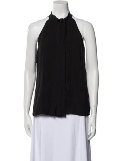Pre-owned Michael Kors Silk Halterneck Blouse In Black