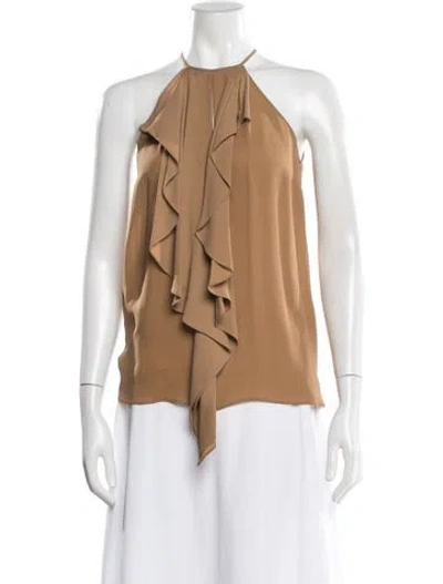 Pre-owned Michael Kors Silk Halterneck Blouse In Neutral