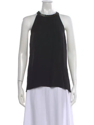 Pre-owned Michael Kors Silk Halterneck Top In Black