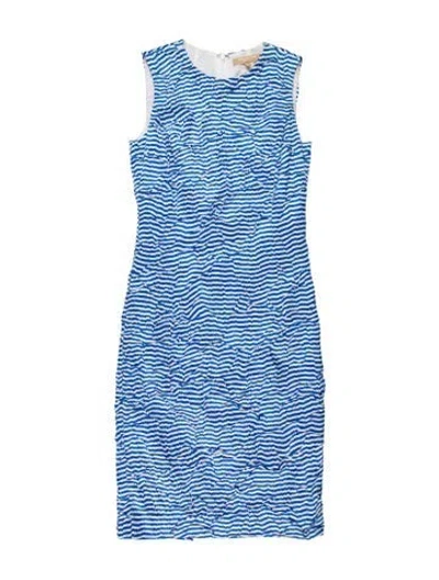 Pre-owned Michael Kors Silk Knee-length Dress In Blue