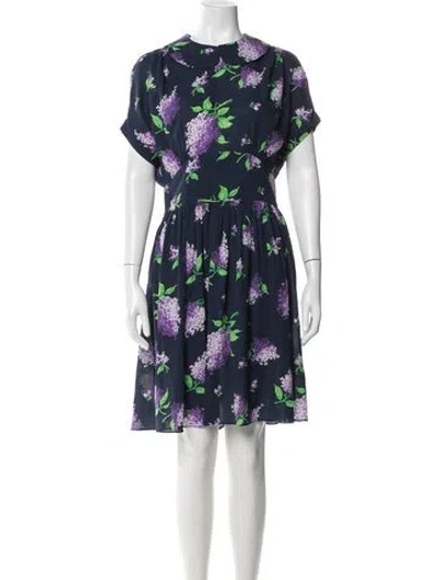 Pre-owned Michael Kors Silk Knee-length Dress In Blue