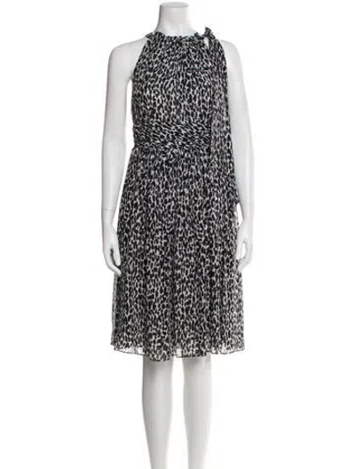 Pre-owned Michael Kors Silk Knee-length Dress In Gray
