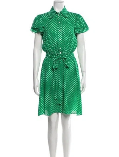 Pre-owned Michael Kors Silk Knee-length Dress In Green