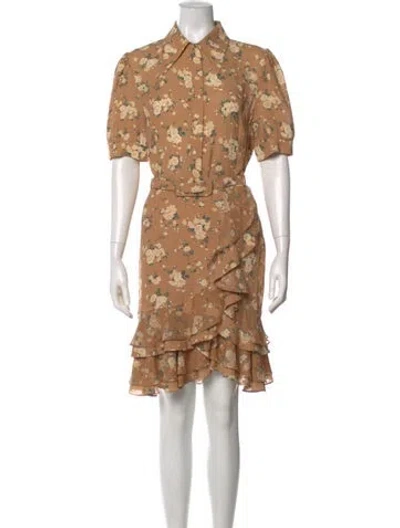 Pre-owned Michael Kors Silk Knee-length Dress In Neutral