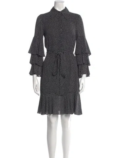 Pre-owned Michael Kors Silk Knee-length Dress W/ Tags In Black
