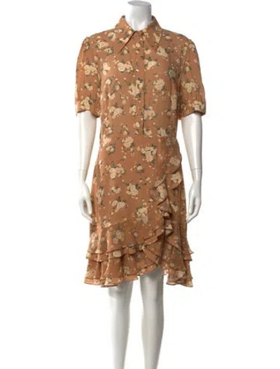 Pre-owned Michael Kors Silk Knee-length Dress W/ Tags In Neutrals