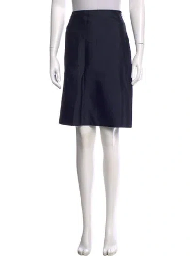 Pre-owned Michael Kors Silk Knee-length Skirt In Blue
