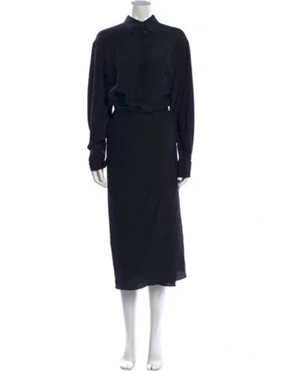 Pre-owned Michael Kors Silk Long Dress In Black
