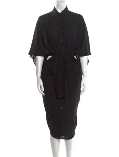 Pre-owned Michael Kors Silk Long Dress In Black