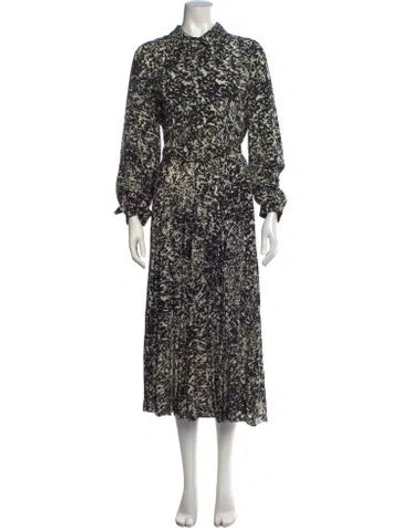 Pre-owned Michael Kors Silk Long Dress In Black