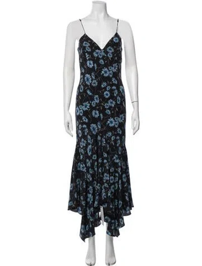 Pre-owned Michael Kors Silk Long Dress In Blue