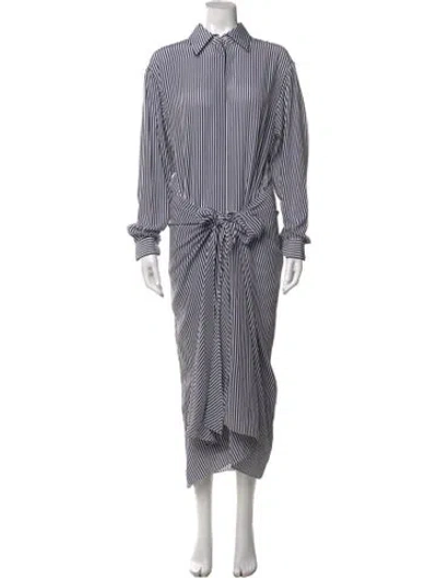 Pre-owned Michael Kors Silk Long Dress In Blue