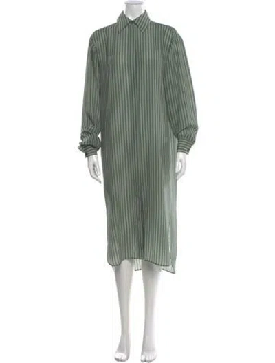 Pre-owned Michael Kors Silk Long Dress In Green