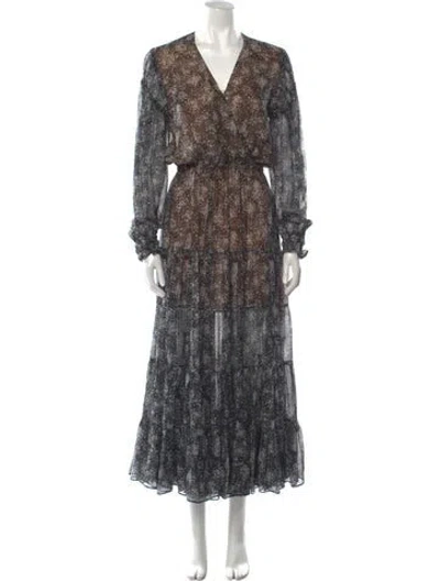 Pre-owned Michael Kors Silk Long Dress In Multi
