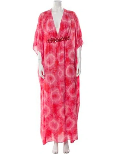 Pre-owned Michael Kors Silk Long Dress In Pink